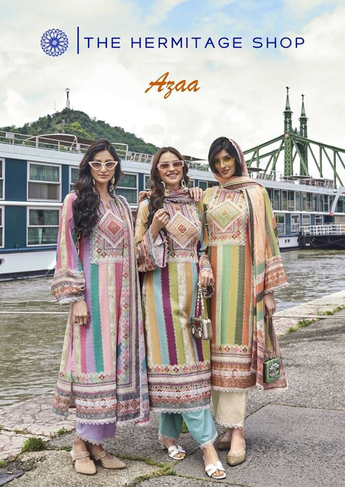 AZAA BY HERMITAGE CLOTHING 1001 TO 1006 SERIES LAWN EMBROIDERY DRESSES