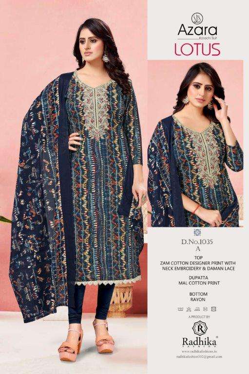 AZARA LOTUS BY RADHIKA FASHION DESIGNER PURE JAAM COTTON DRESSES