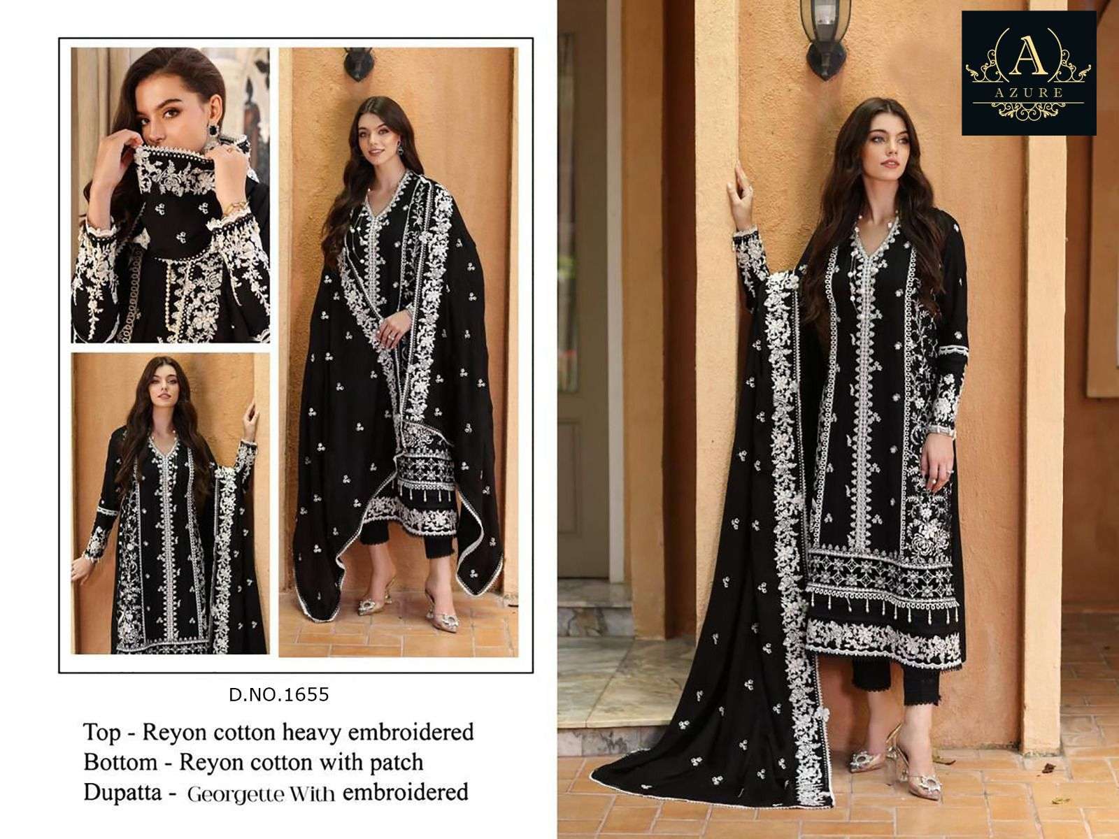 AZURE 1655 BY ASLIWHOLESALE DESIGNER RAYON EMBROIDERY PAKISTANI DRESSES