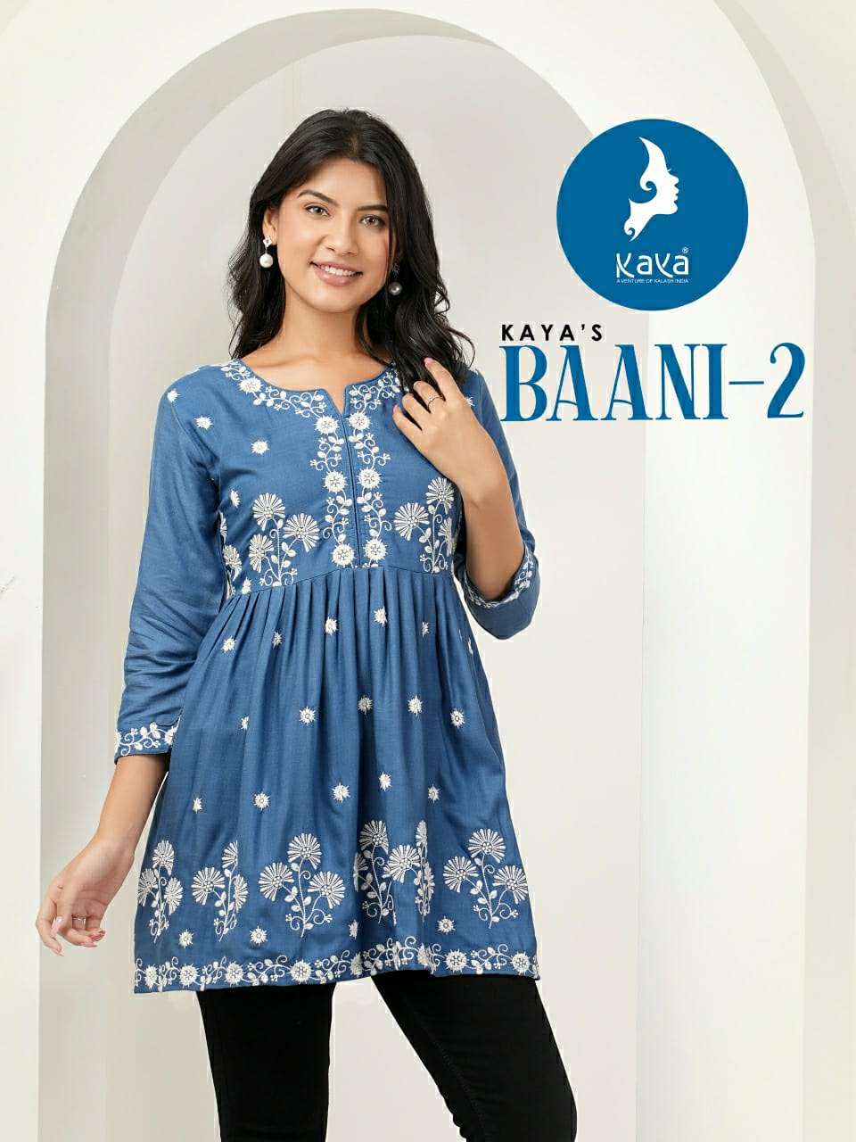 BAANI VOL-02 BY KAYA 01 TO 08 SERIES DESIGNER RAYON PRINTED TOPS