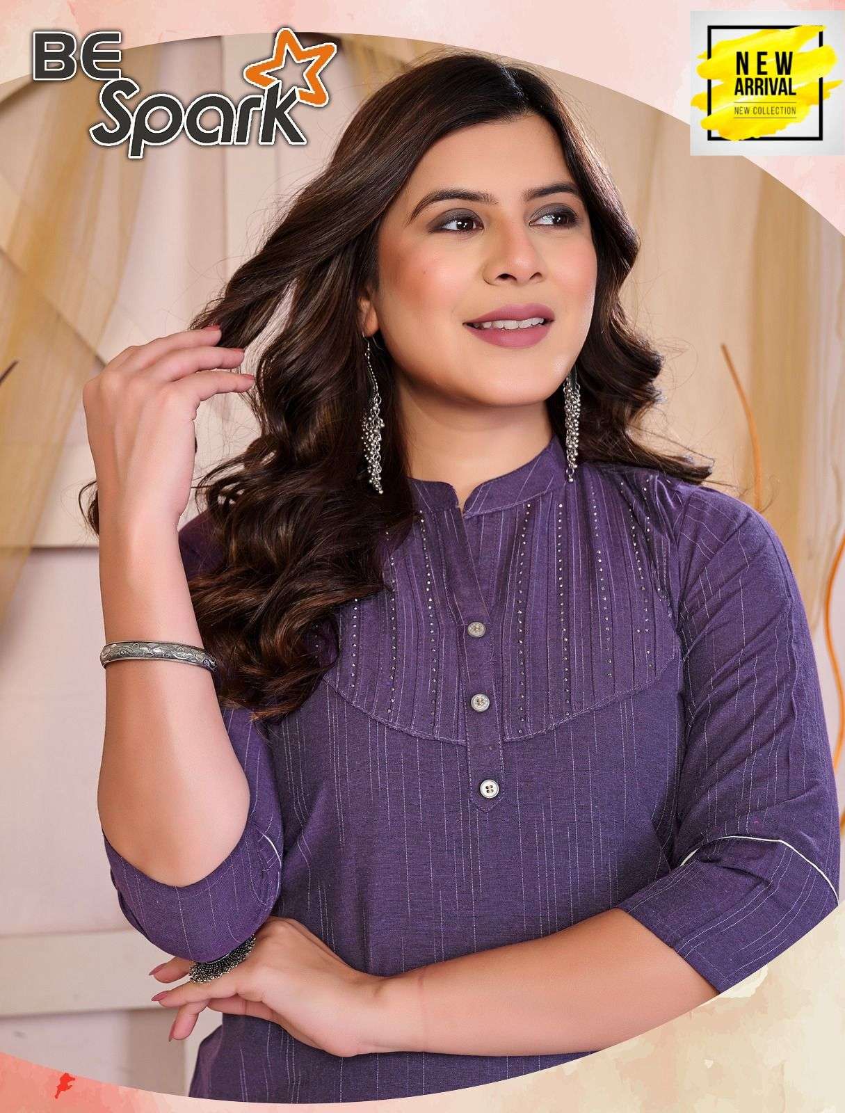 BE SPARK VOL-1 BY ASLIWHOLESALE 1001 TO 1008 SERIES COTTON WORK KURTIS