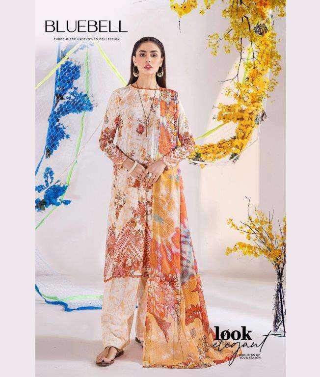 BLUE BELL BY ASLIWHOLESALE DESIGNER FANCY LAWN COTTON PRINTED DRESSES