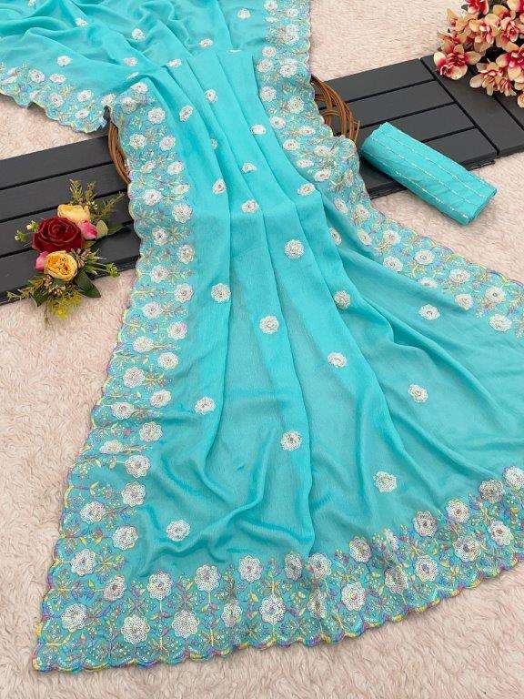 CHARVI VOL-117 BY ASLIWHOLESALE DESIGNER PURE CREPE SILK WORK SAREES