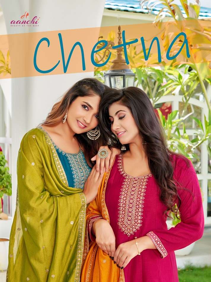 CHETNA BY AANCHI 1001 TO 1004 SERIES FANCY VICHITRA SILK PRINT DRESSES