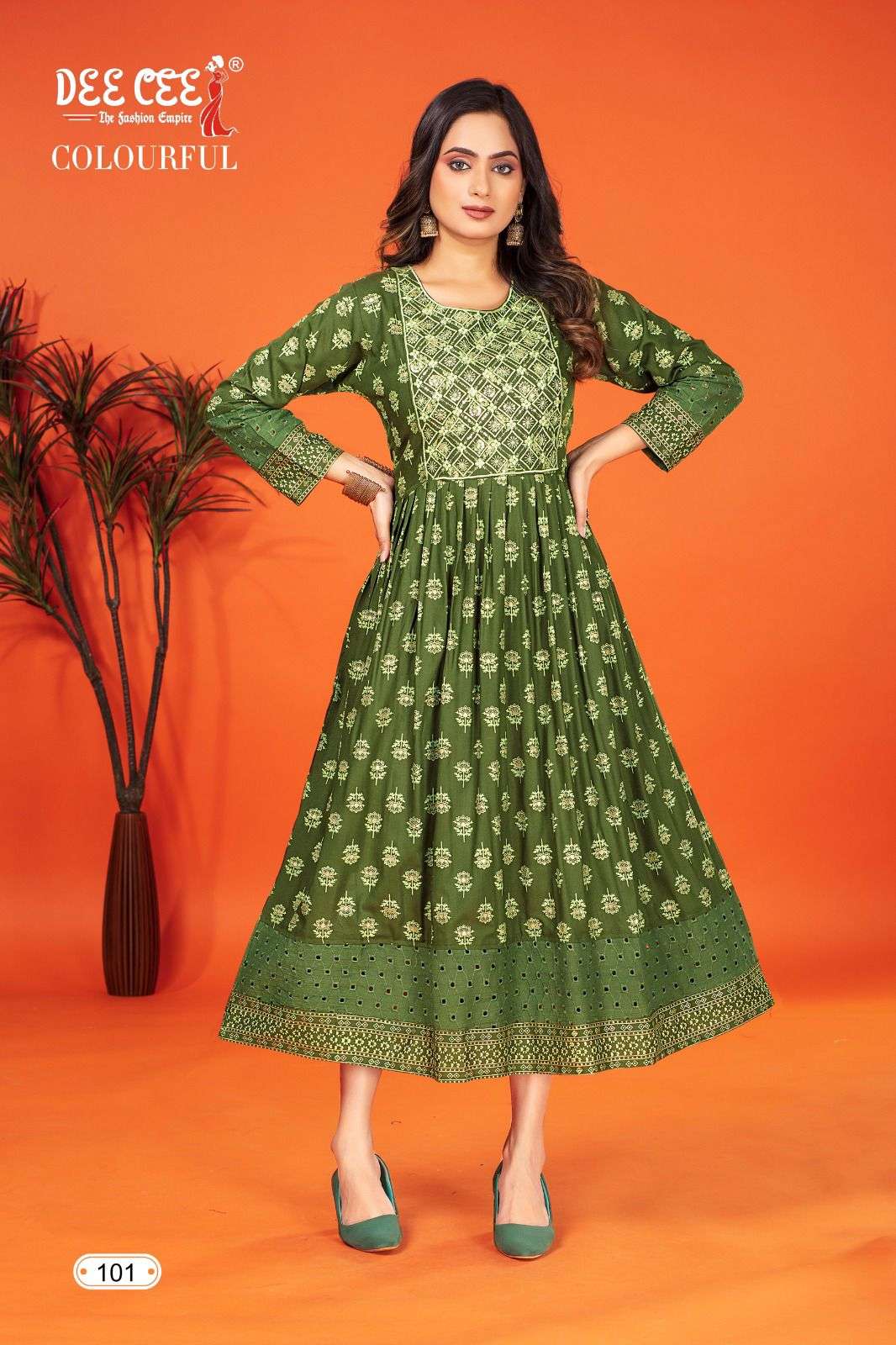 COLOURFUL BY DEE CEE 1001 TO 1006 SERIES DESIGNER FANCY RAYON PRINT KURTIS