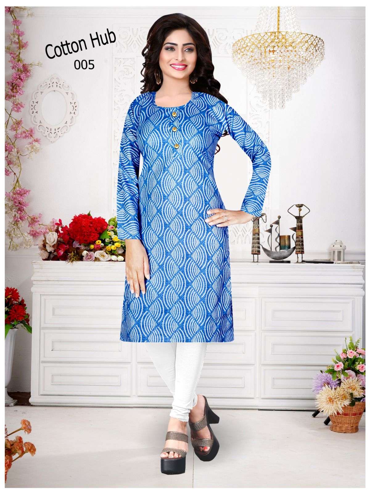 COTTON HUB BY ASLIWHOLESALE DESIGNER FACNY PURE COTTON PRINTED KURTIS