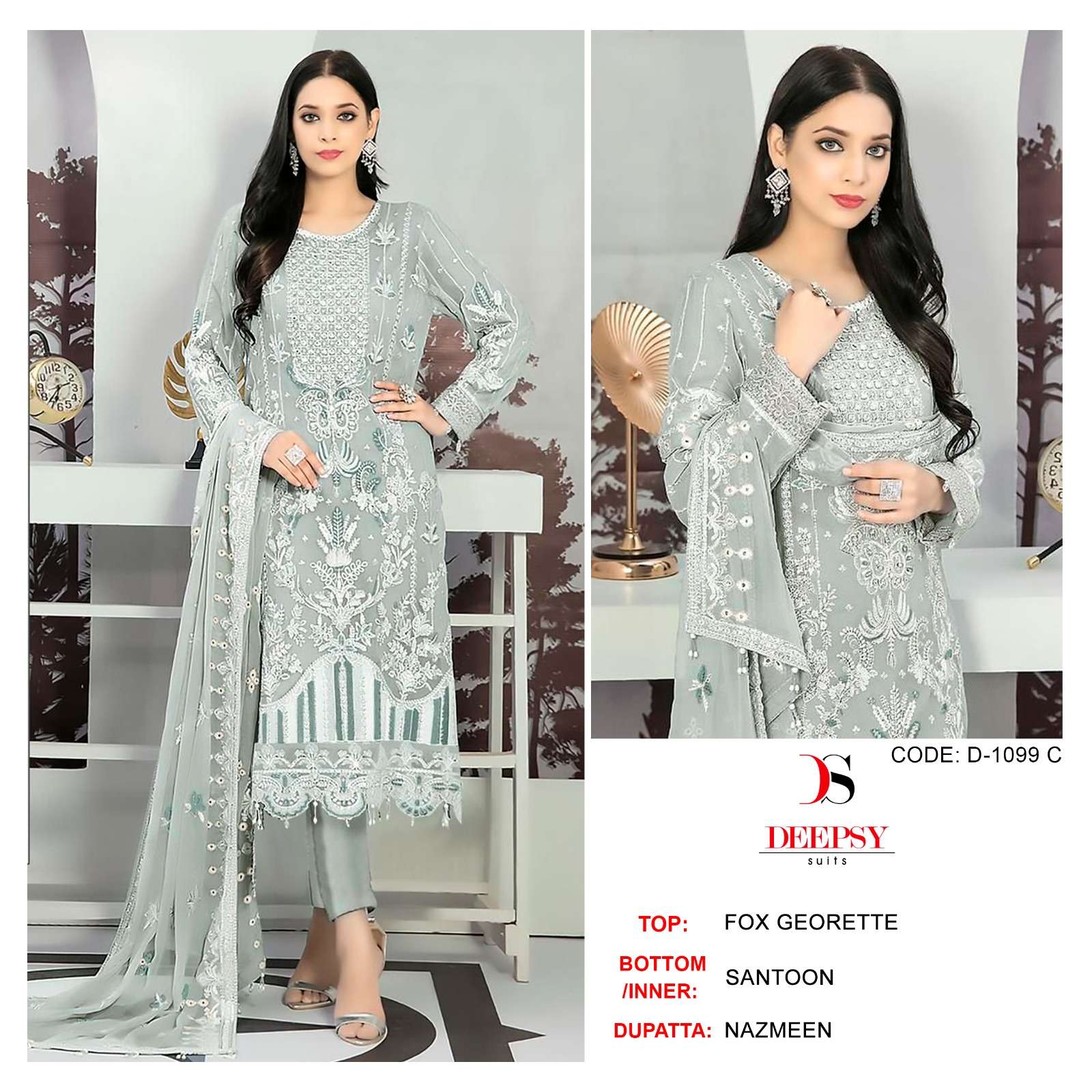 D-1099 COLOURS BY DEEPSY SUITS HEAVY GEORGETTE EMBROIDERY PAKISTANI DRESSES