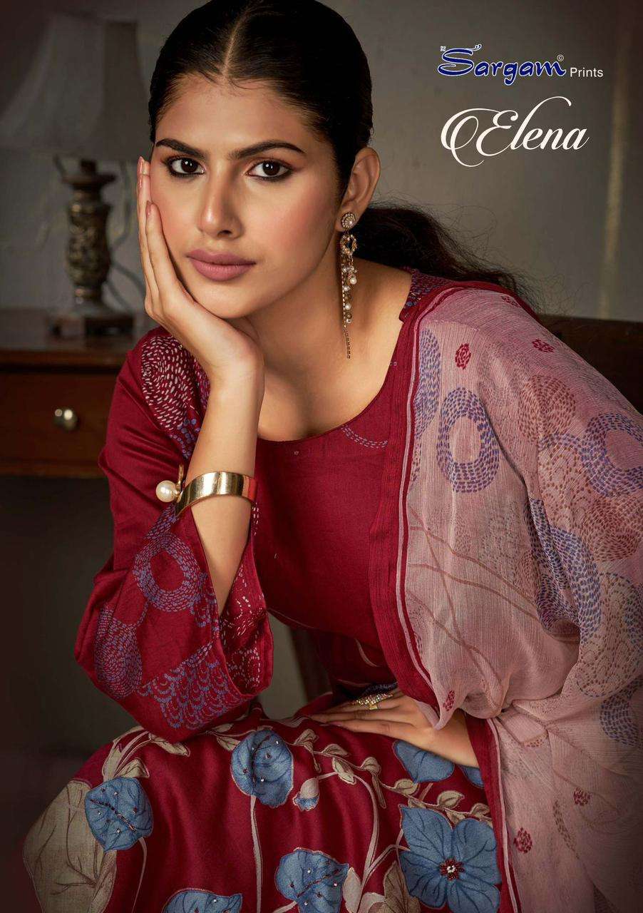 ELENA BY SARGAM DESIGNER FACNY PURE JAAM DIGITAL PRINT DRESSES