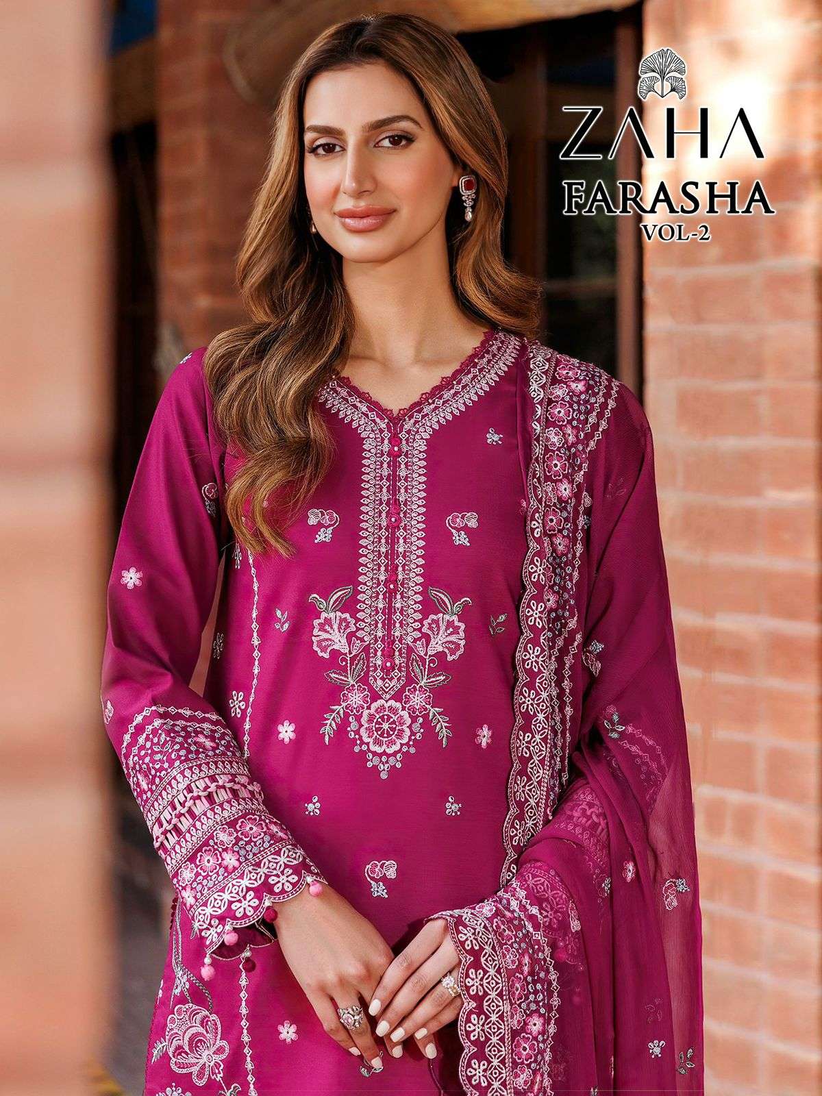 FARASHA VOL-02 BY ZAHA 10318 TO 10321 SERIES CAMBRIC COTTON PAKISTANI DRESSES