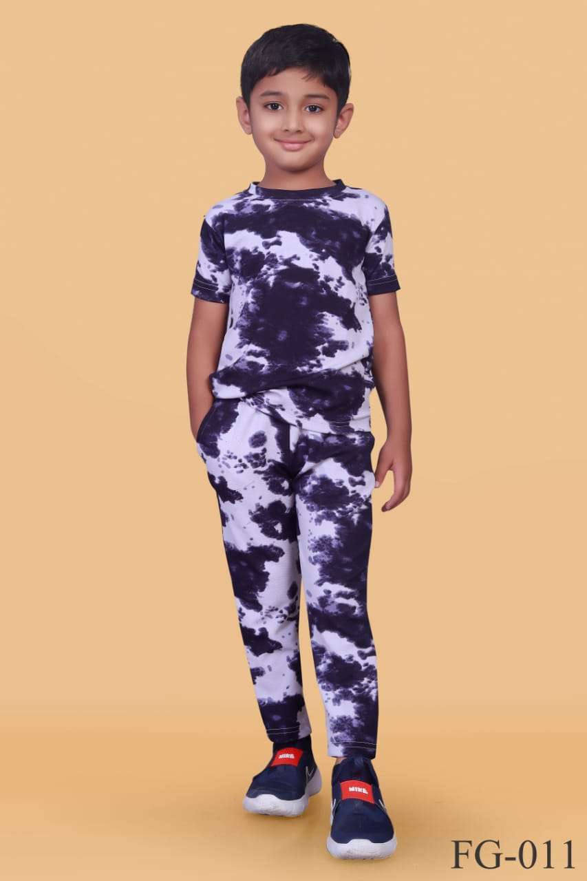 GIRLS AND BOYS BY ASLIWHOLESALE FANCY LYCRA PRINTED KIDS CO-ORD SET