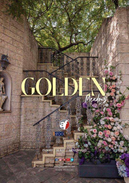 GOLDEN MEADOWS VOL-3 BY ANJU FABRICS 3631 TO 3636 SERIES PURE MUSLIN STITCHED DRESSES