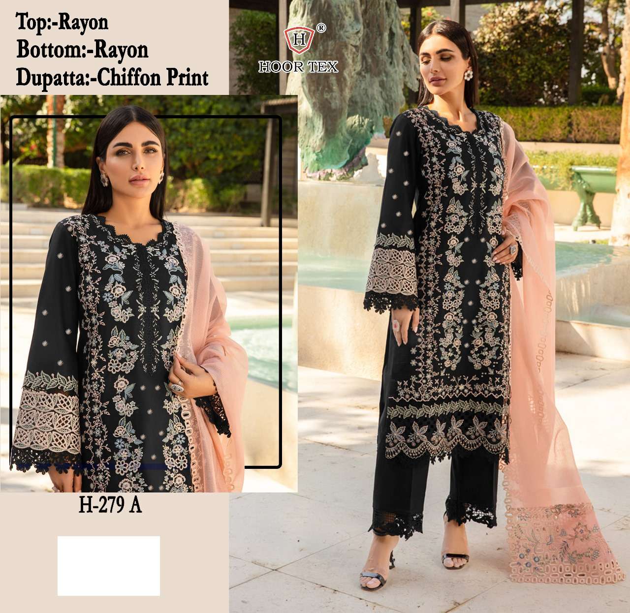 H-279 COLOURS BY HOOR TEX HEAVY RAYON EMBROIDERED PAKISTANI DRESSES