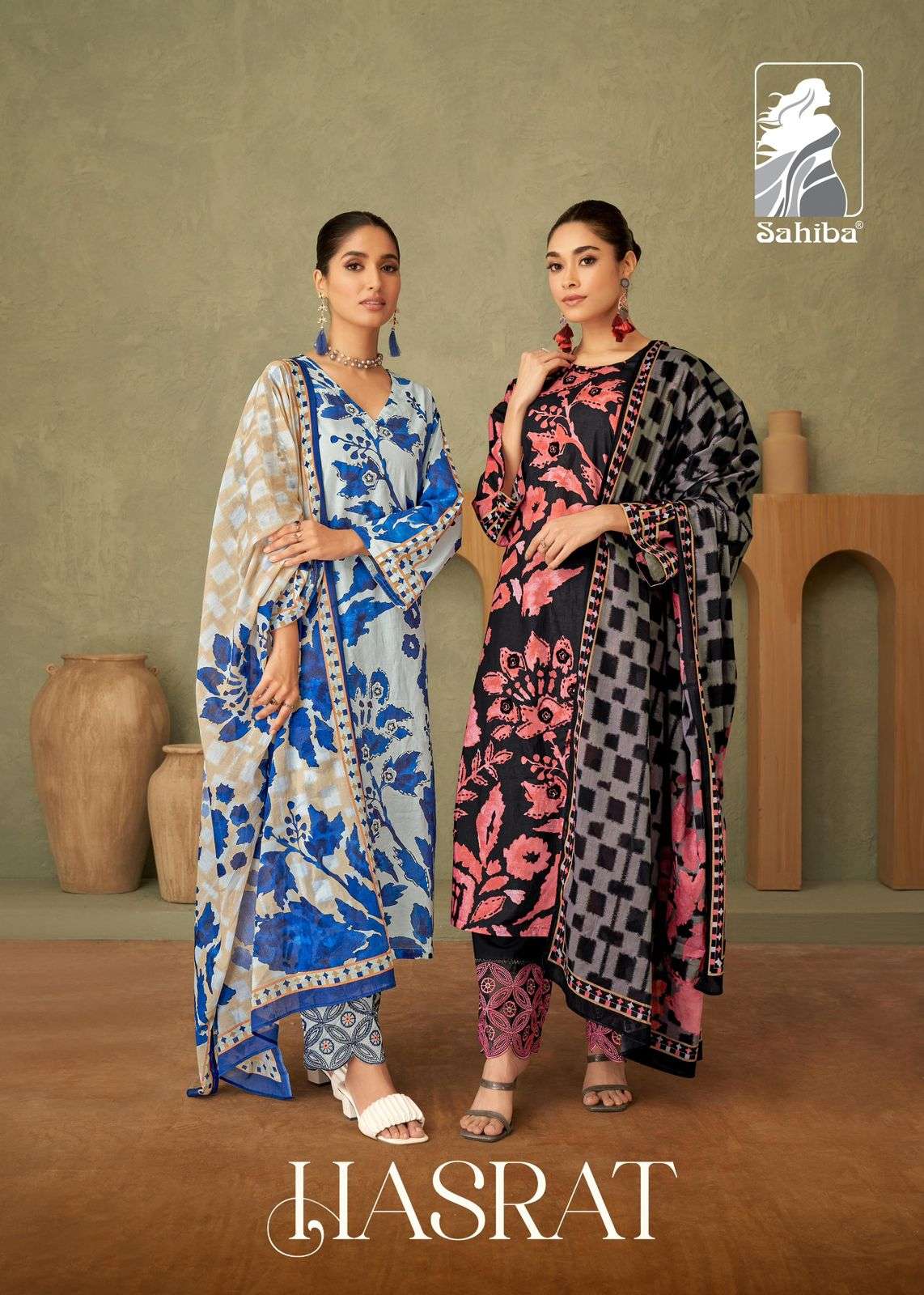 HASRAT BY SAHIBA DESIGNER PURE COTTON LAWN DIGITAL PRINT HANDWORK DRESSES