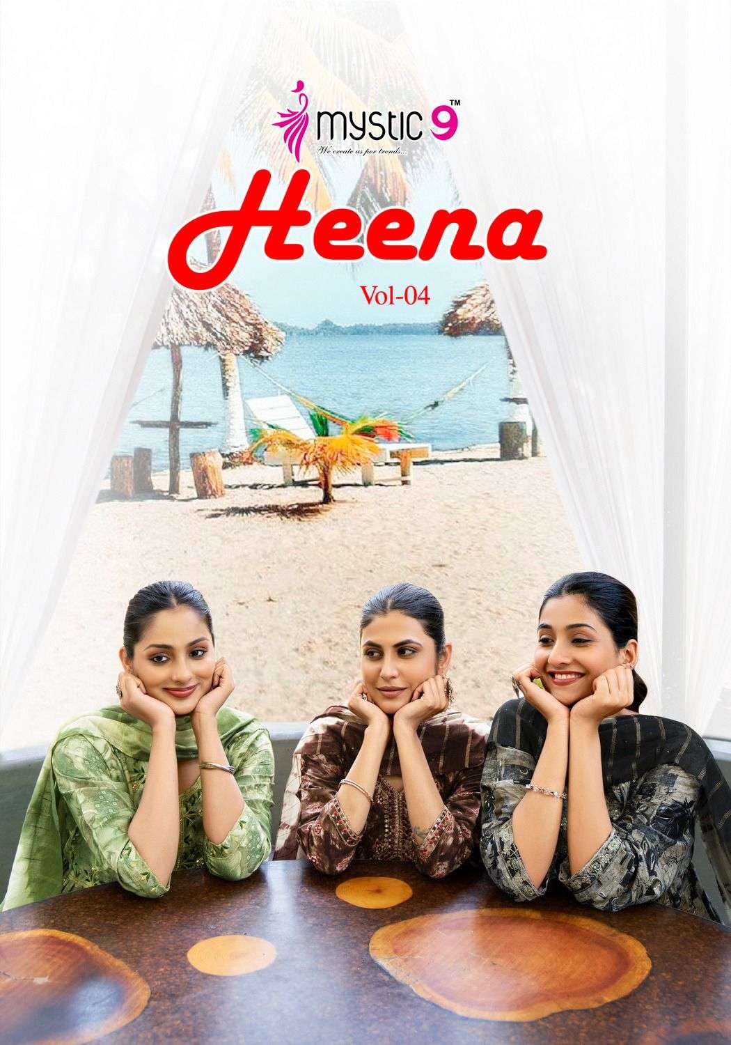 HEENA VOL-04 BY MYSTIC 9 4001 TO 4008 SERIES FANCY RAYON FOIL PRINT DRESSES