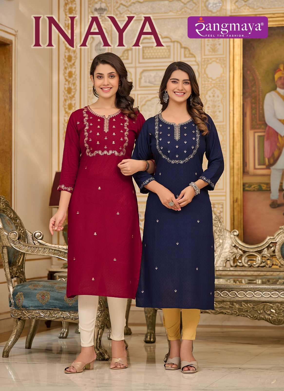 INAYA BY RANGMAYA 101 TO 106 SERIES FANCY DIGITAL BOMBAY IMPORTED KURTIS