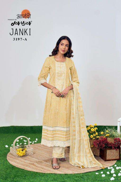 JANKI 3197 BY JAY VIJAY DESIGNER FANCY PURE COTTON BLOCK PRINT DRESSES