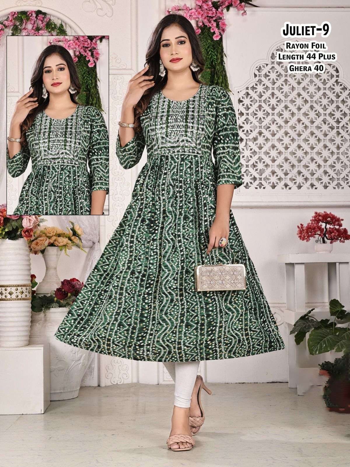 JULIET BY ASLIWHOLESALE DESIGNER FACNY RAYON PRINT KURTIS 