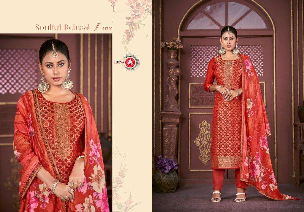 KAAVERI BY TRIPLE A 11701 TO 11706 SERIES JAAM MUSLIN HEAVY WORK DRESSES