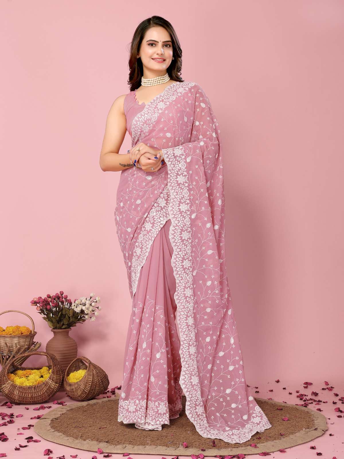 KILORY BY ASLIWHOLESALE DESIGNER SOFT GEORGETTE WORK SAREES