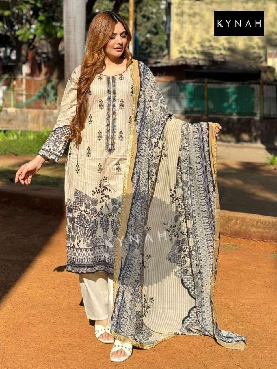 KYNAH 2168 BY ASLIWHOLESALE HEAVY PURE LAWN PRINT EMBROIDERY DRESSES