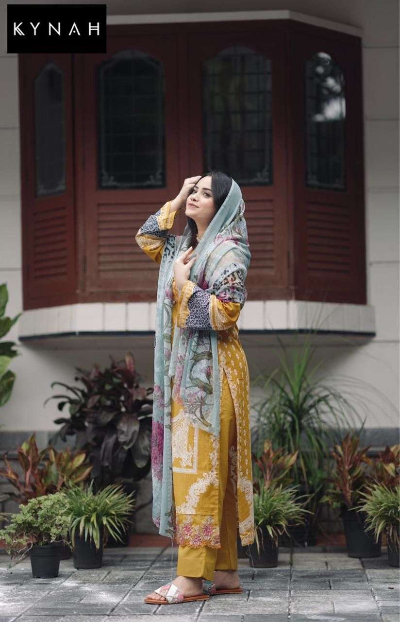 KYNAH 2180 BY ASLIWHOLESALE HEAVY PURE LAWN PRINT EMBROIDERY DRESSES