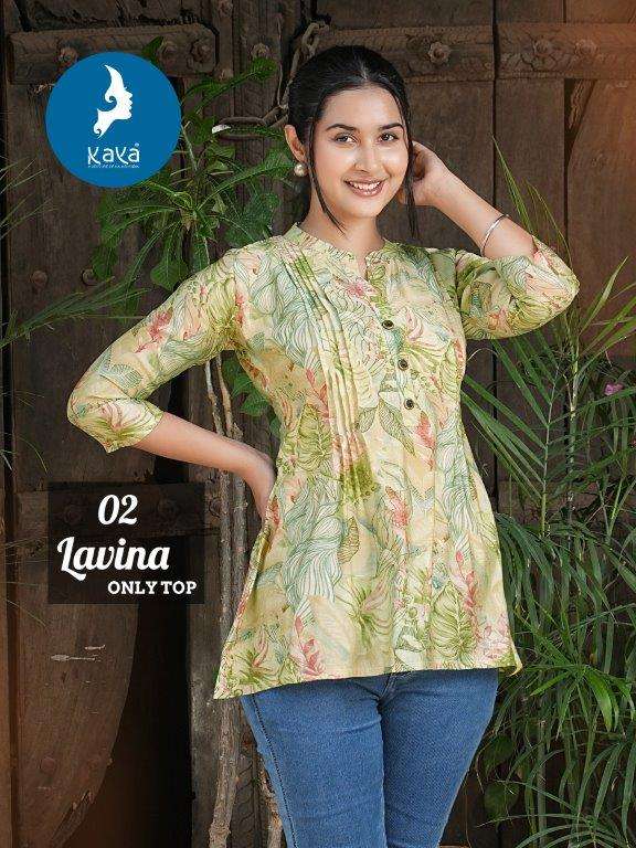 LAVINA BY KAYA 01 TO 08 SERIES DESIGNER COTTON PRINTED TOPS