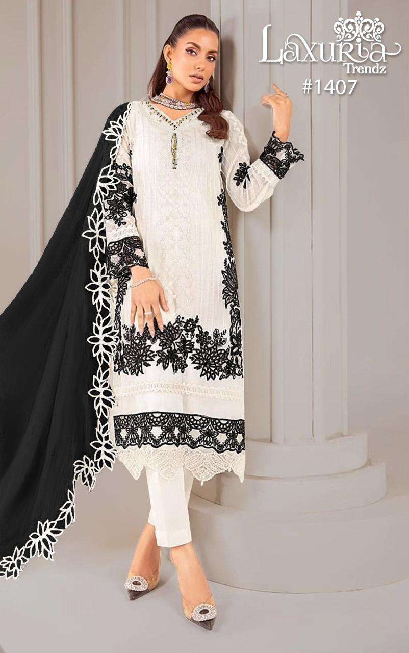 LAXURIA 1407 BY LAXURIA TRENDZ HEAVY DESIGNER FAUX GEORGETTE DRESSES