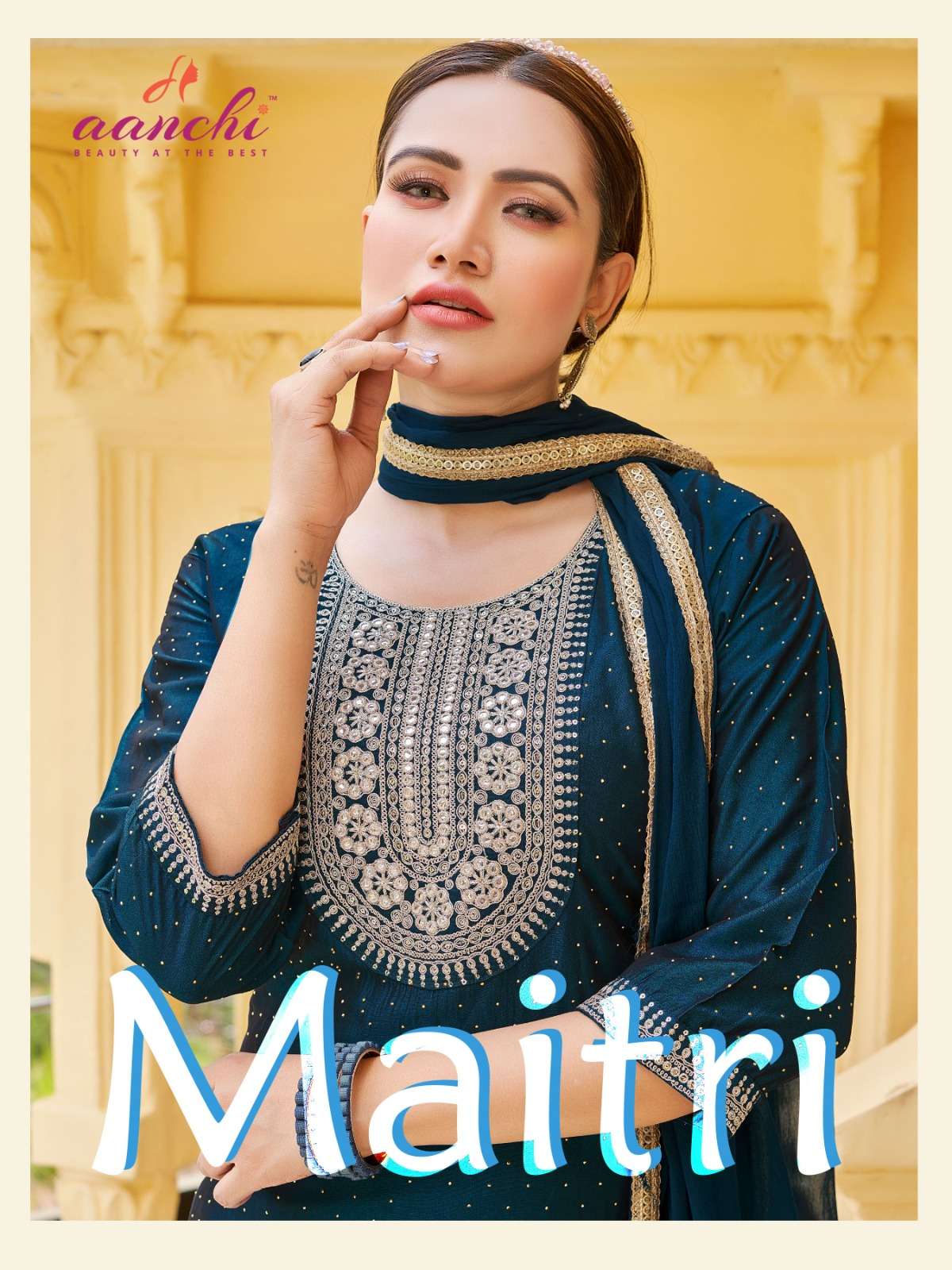 MAITRI BY AANCHI 1001 TO 1004 SERIES RANGEELA SILK PRINT DRESSES