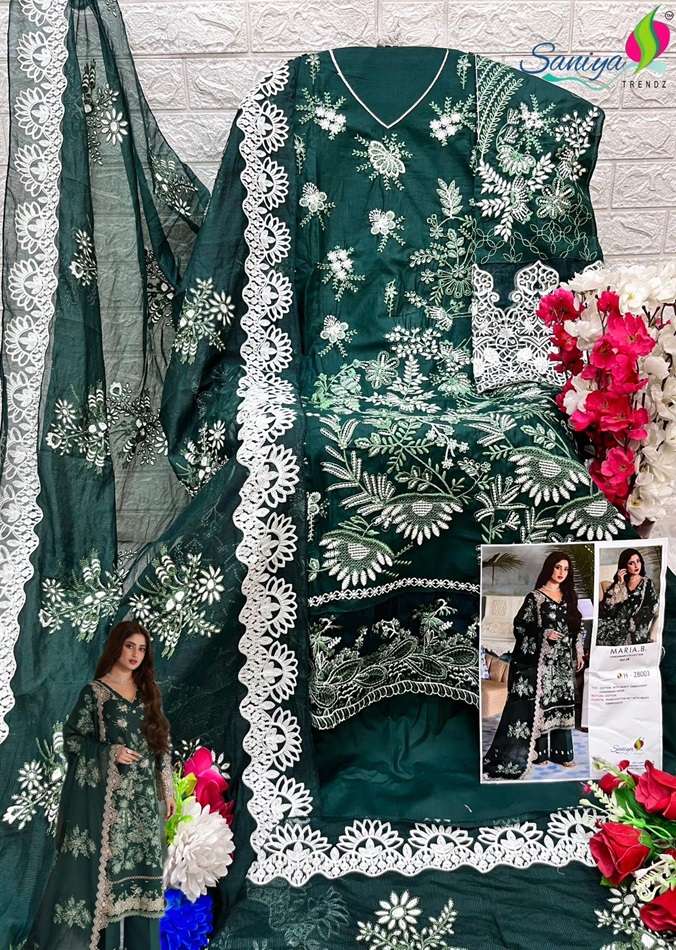 MARIA.B 28003 BY SANIYA TRENDZ COTTON CHIKANKARI PAKISTANI DRESSES