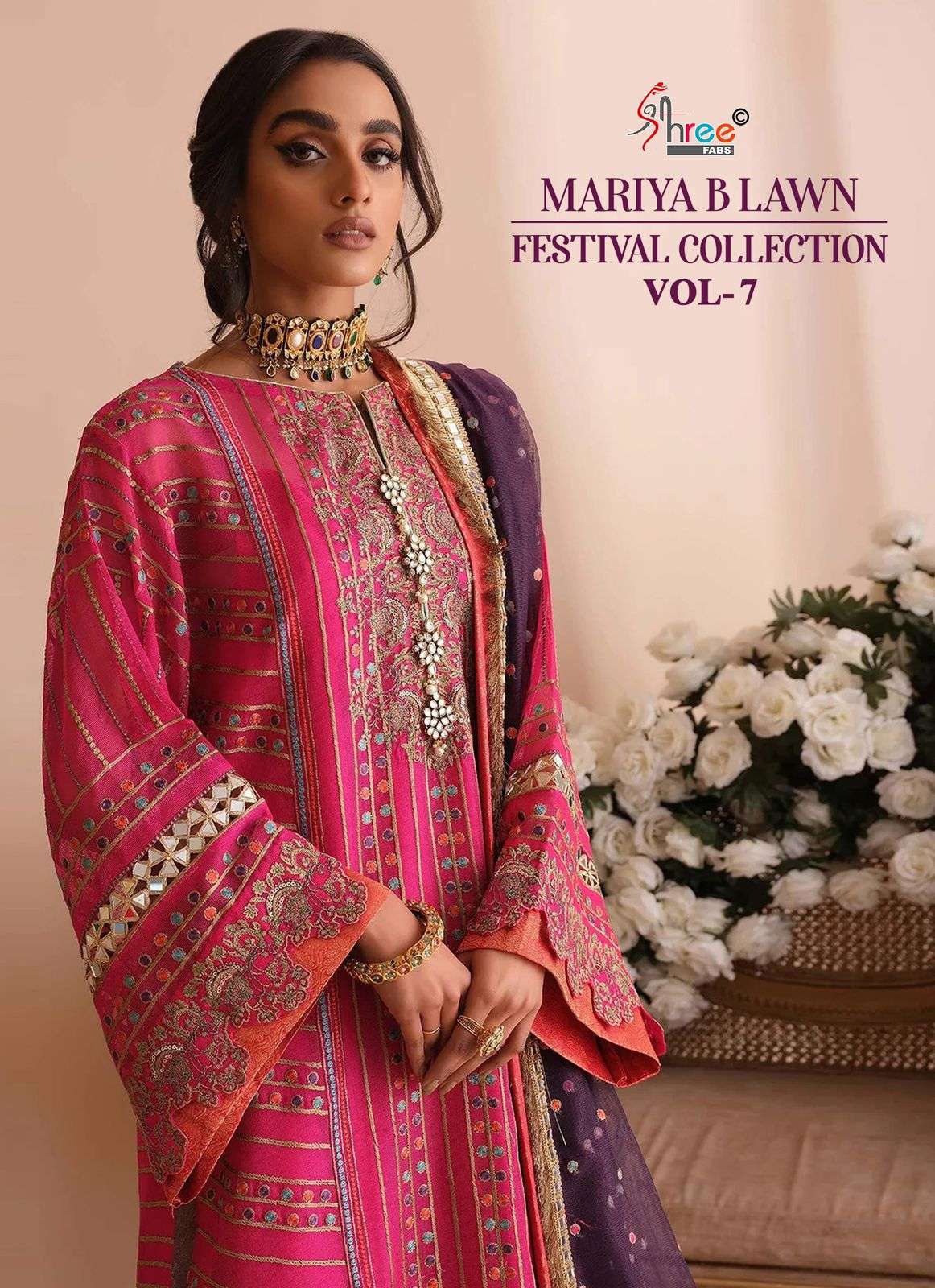 MARIYA B LAWN FESTIVAL COLLECTION VOL-07 BY SHREE FABS COTTON PRINTED DRESSES