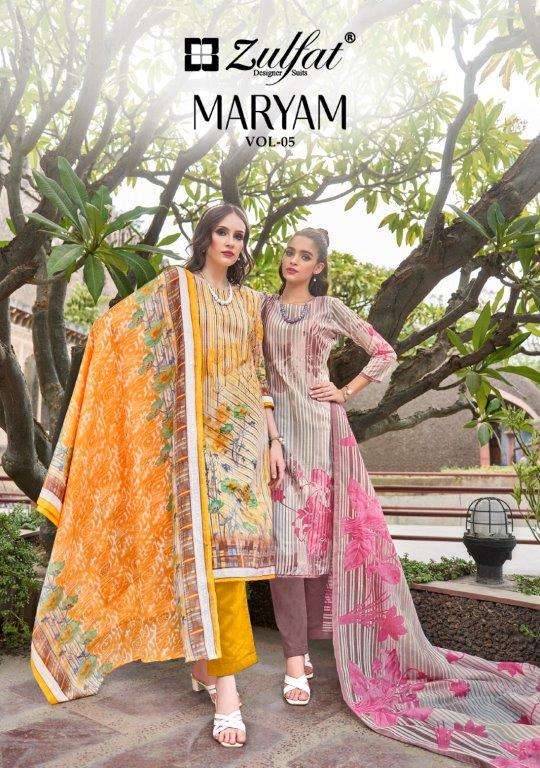 MARYAM VOL-5 BY ZULFAT 556-001 TO 556-008 SERIES DESIGNER COTTON PRINT DRESSES