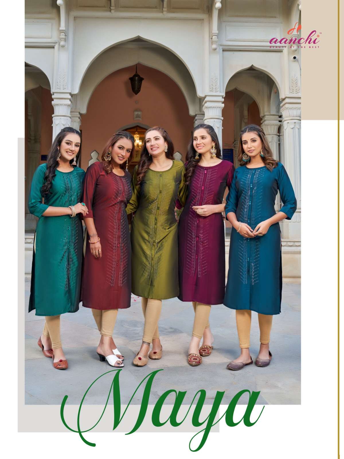 MAYA BY AANCHI 1001 TO 1006 SERIES RANGEELA SILK PRINT DRESSES