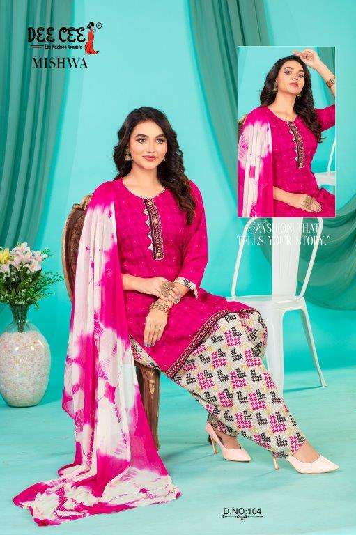 MISHWA BY DEE CEE 1001 TO 1006 SERIES DESIGNER FANCY RAYON PRINT DRESSES