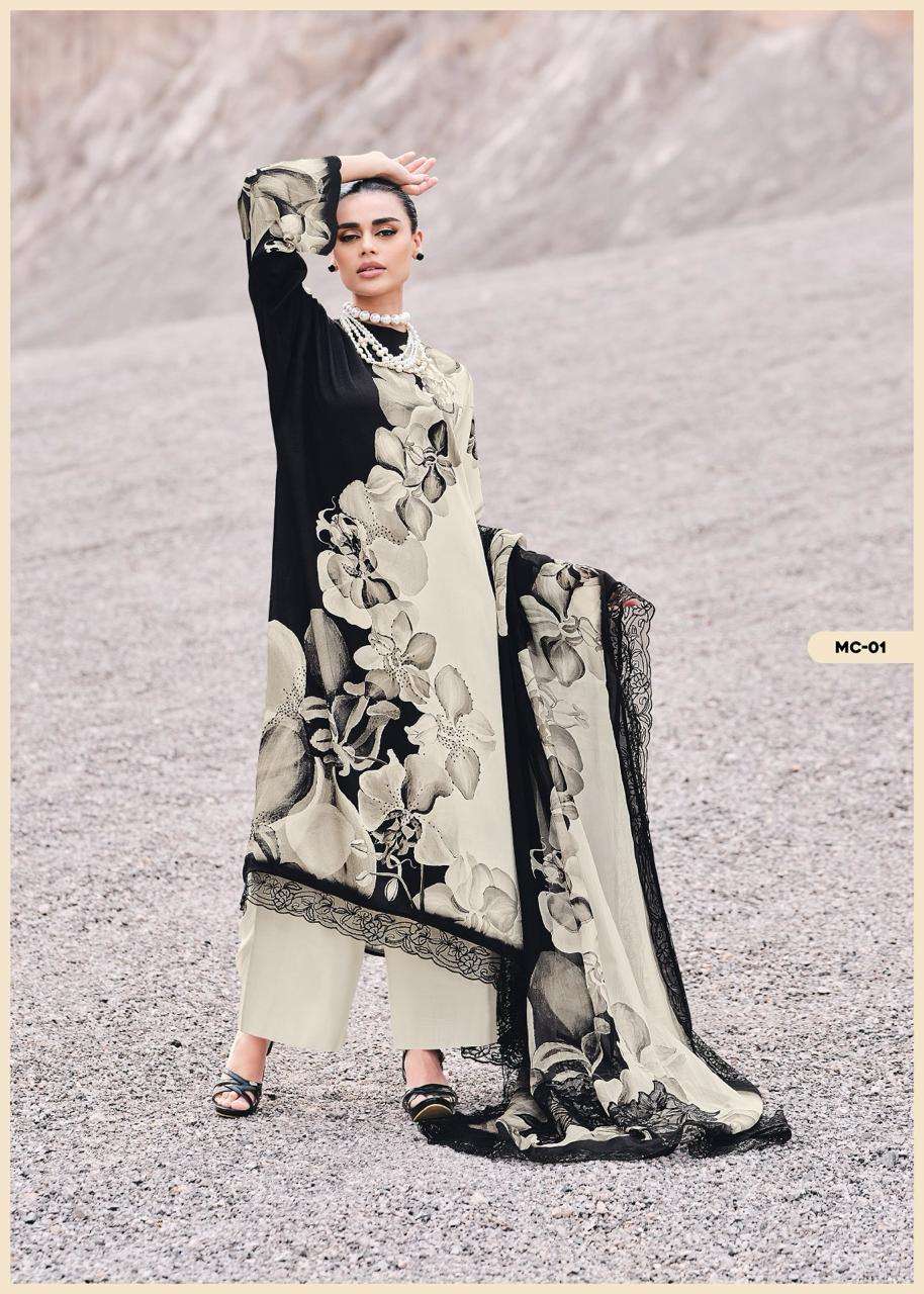 MONOCHROME BY VARSHA 01 TO 04 SERIES VISCOSE MUSLIN DIGITAL PRINTED DRESSES