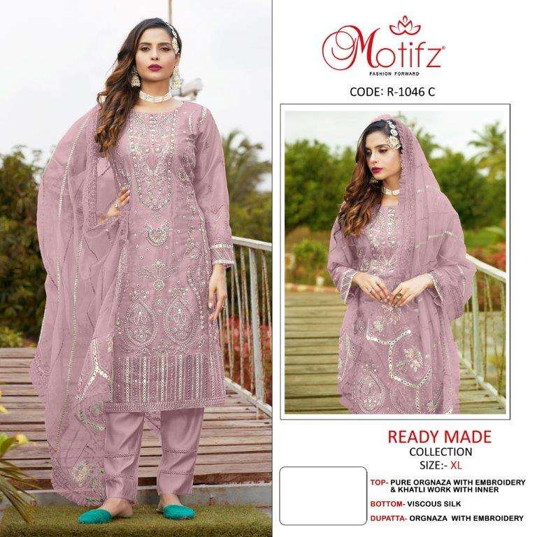 MOTIFZ 1046 COLOURS BY MOTIFZ DESIGNER ORGANZA EMBROIDERY PAKISTANI DRESSES