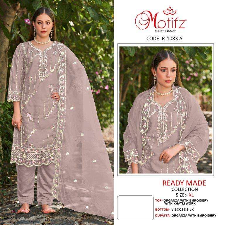 MOTIFZ 1083 COLOURS BY MOTIFZ DESIGNER ORGANZA EMBROIDERY PAKISTANI DRESSES