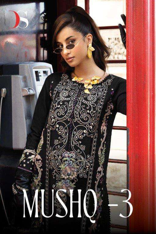 MUSHQ-3 BY DEEPSY SUITS 6091 TO 6095 SERIES PURE COTTON PAKISTANI DRESSES