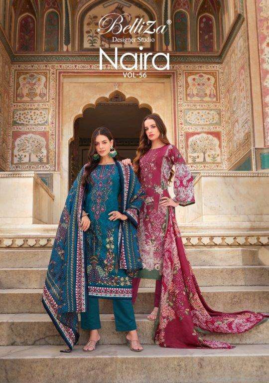 NAIRA VOL-56 BY BELLIZA 929-001 TO 929-008 SERIES COTTON EMBROIDERY DRESSES