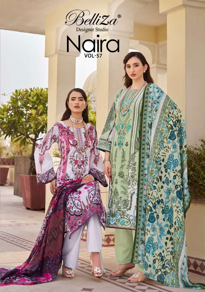 NAIRA VOL-57 BY BELLIZA 930-001 TO 930-008 SERIES COTTON EMBROIDERY DRESSES