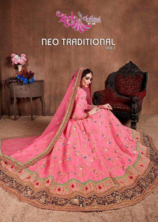 NEO TRADITIONAL VOL-1 BY ZEEL CLOTHING DESIGNER SILKY STYLISH GIRLISH LEHENGAS