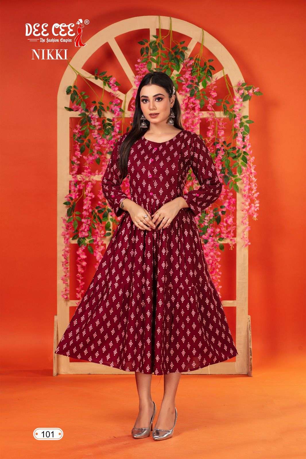 NIKKI BY DEE CEE 1001 TO 1006 SERIES DESIGNER FANCY RAYON PRINT KURTIS