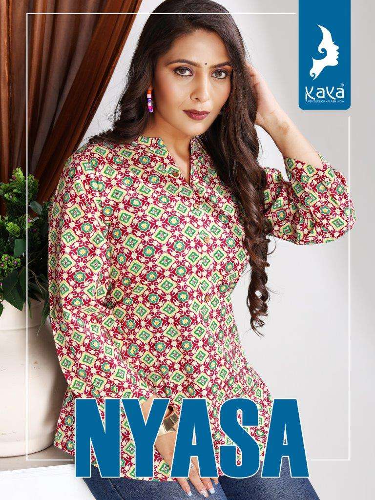 NYASA BY KAYA 01 TO 06 SERIES DESIGNER COTTON PRINTED TOPS