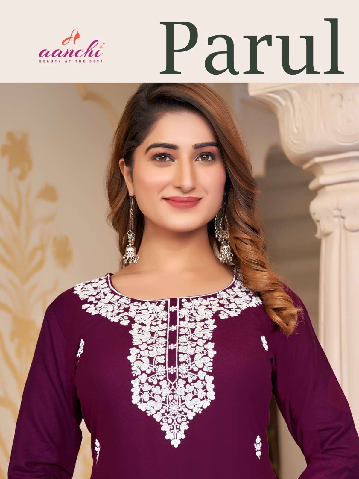 PARUL BY AANCHI 1001 TO 1006 SERIES LIVA REYON EMBROIDERY KURTIS