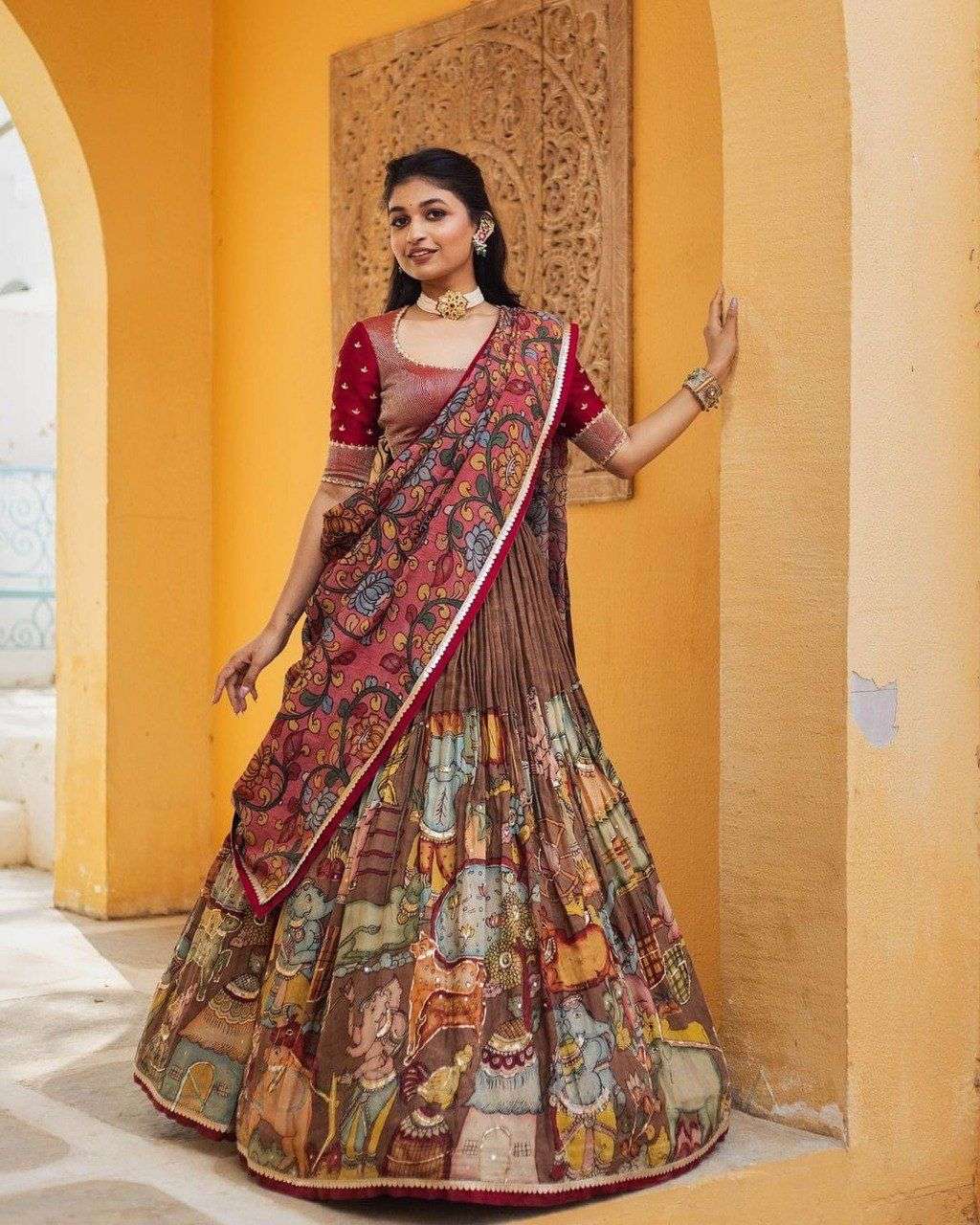 PC-405 HIT DESIGN BY ASLIWHOLESALE DESIGNER FANCY CREPE THREAD WORK LEHENGAS