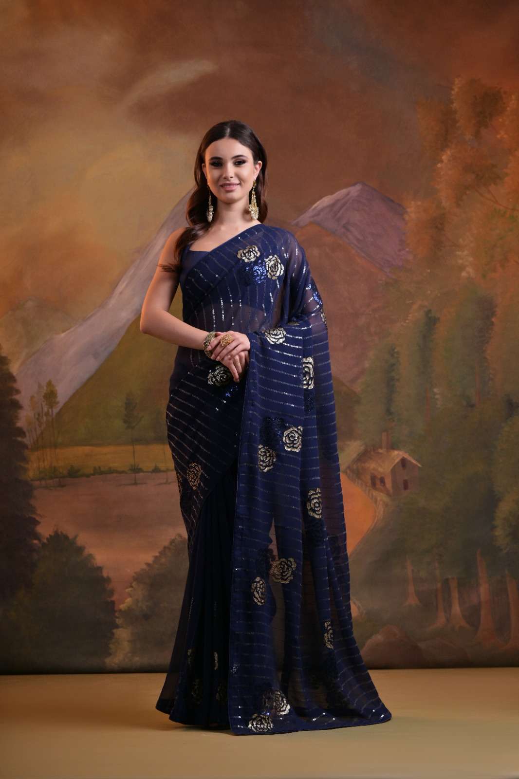 PC SIBO BY ASLIWHOLESALE SOFT GEORGETTE WITH BEAUTIFUL SEQUENCE WORK SAREES