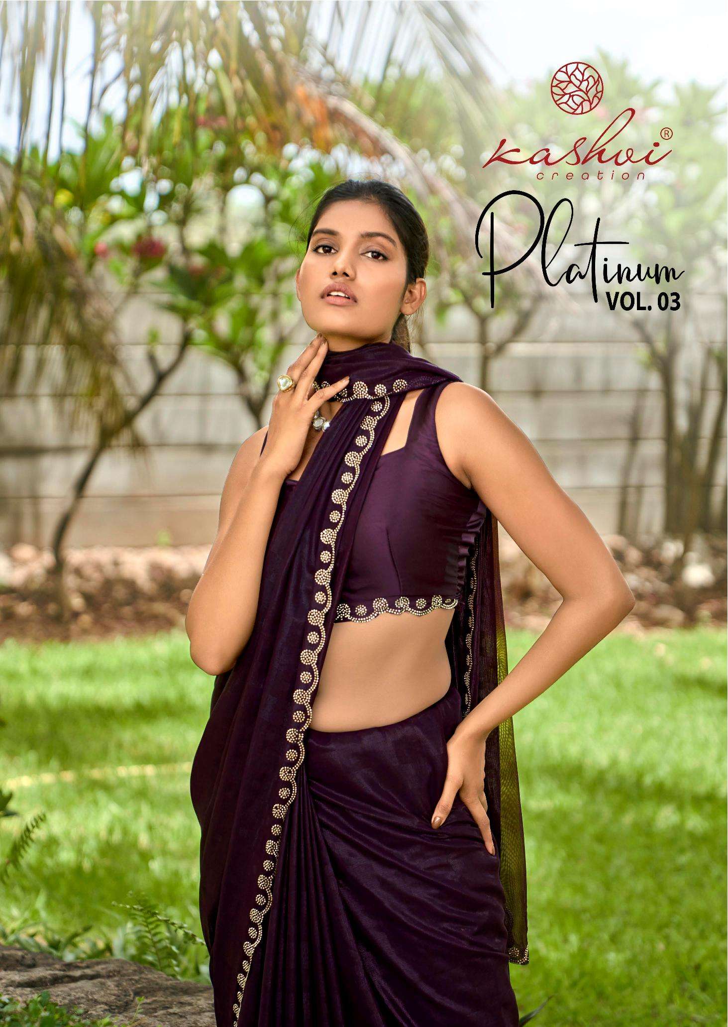 PLATINUM VOL-03 BY KASHVI CREATION 1001 TO 1008 SERIES SILK FANCY SAREES