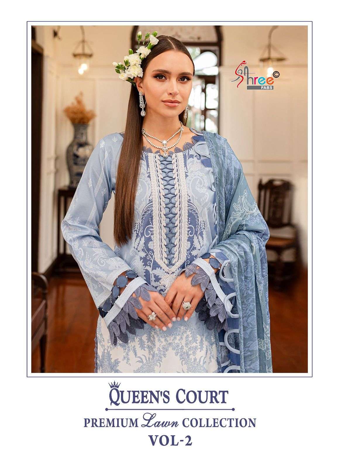 QUEENS COURT PREMIUM VOL-02 BY SHREE FABS 3638 TO 3643 SERIES COTTON PAKISTANI DRESSES