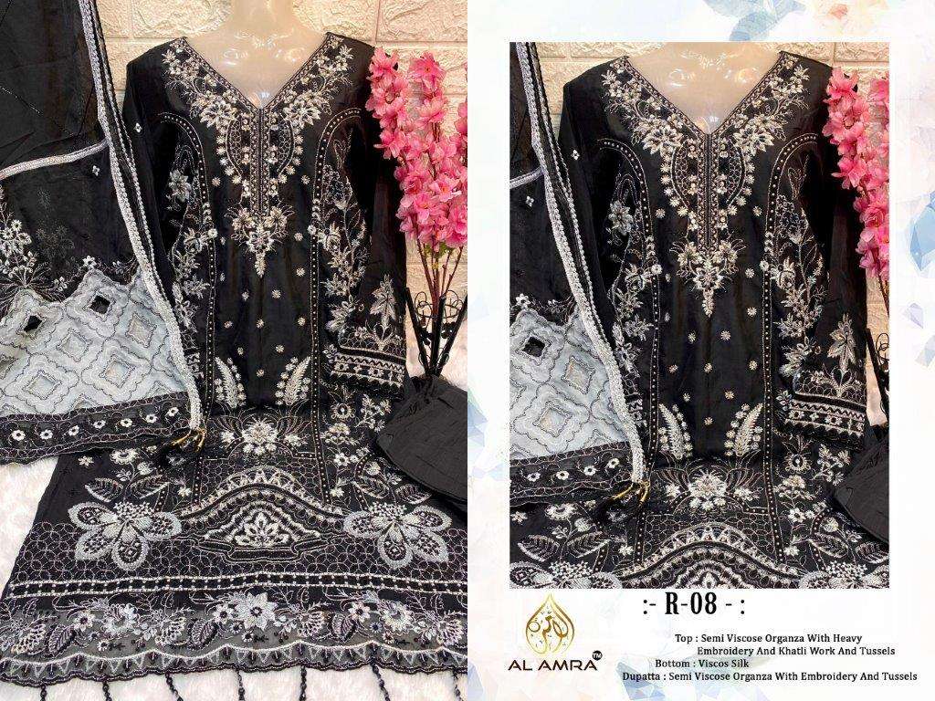 R-08 COLOURS BY AL AMRA HEAVY ORGANZA EMBROIDERY PAKISTANI DRESSES