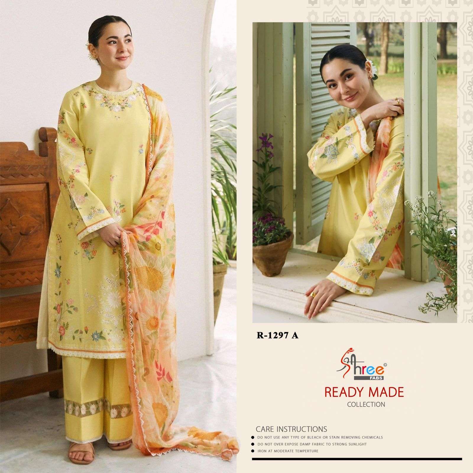 R-1297 COLOURS BY SHREE FABS HEAVY EMBROIDERED CAMBRIC COTTON PAKISTANI DRESSES