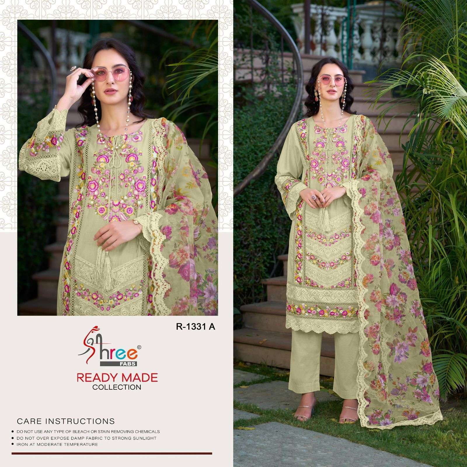 R-1331 COLOURS BY SHREE FABS HEAVY EMBROIDERED CAMBRIC COTTON DRESSES